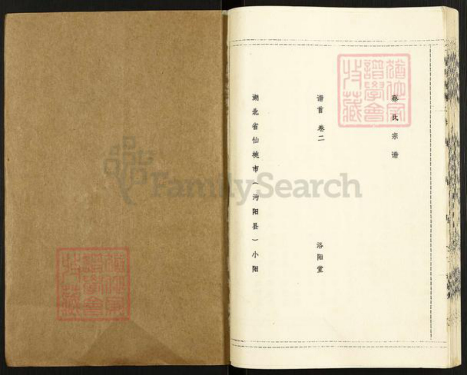 湖北省仙桃市蔡氏洛阳堂族谱-蔡氏宗谱.pdf电子版插图1