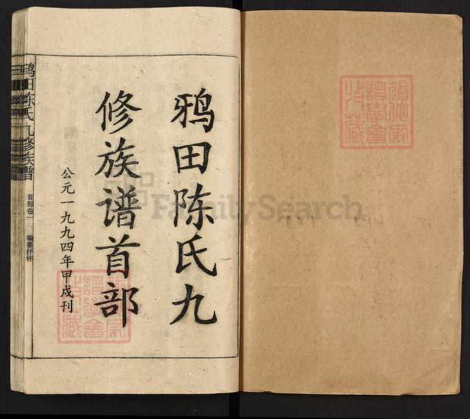 湖南省邵阳市隆回县鸭田镇陈氏族谱-鸦田陈氏九修族谱.pdf电子版插图1