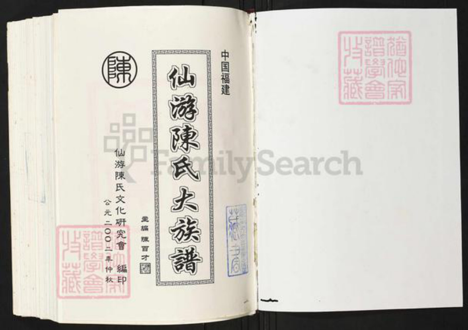 福建省莆田市仙游县陈氏族谱-仙游陈氏大族谱.pdf电子版插图1
