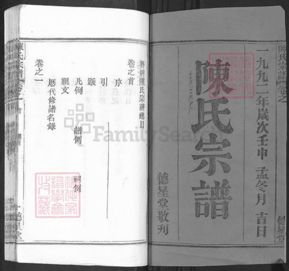 湖北省武汉市新洲区陈氏德星堂族谱-陈氏宗谱.pdf电子版插图1