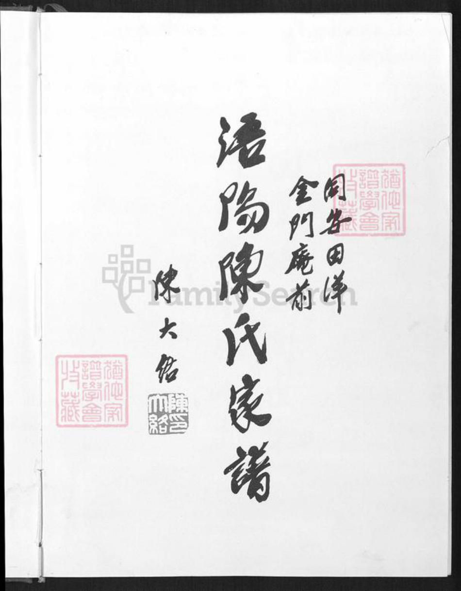 福建省泉州市金门县金沙陈氏族谱-同安田洋金门庵前浯阳陈氏家谱.pdf电子版插图1