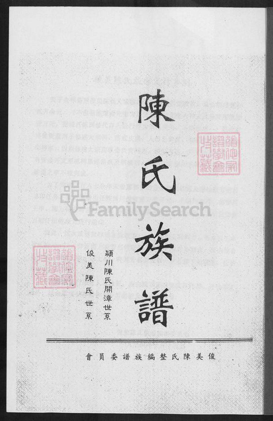 福建省漳州市龙海市东园镇陈氏颍川堂族谱-陈氏族谱.pdf电子版插图1