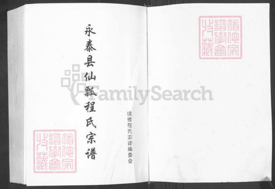 福建省福州市永泰县赤锡乡程氏族谱-永泰县仙瓢程氏宗谱.pdf电子版插图1