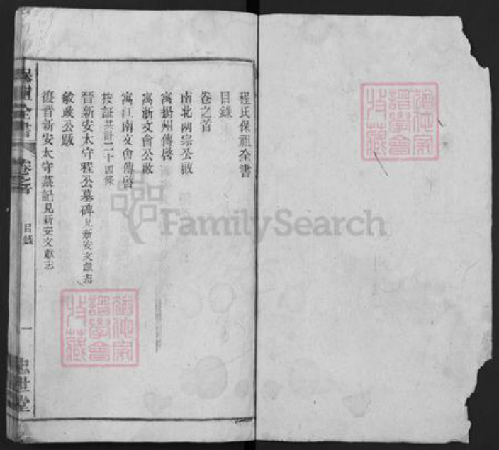 安徽省黄山市屯溪区屯光镇程氏世忠堂族谱-灊岳程氏宗谱.pdf电子版插图1