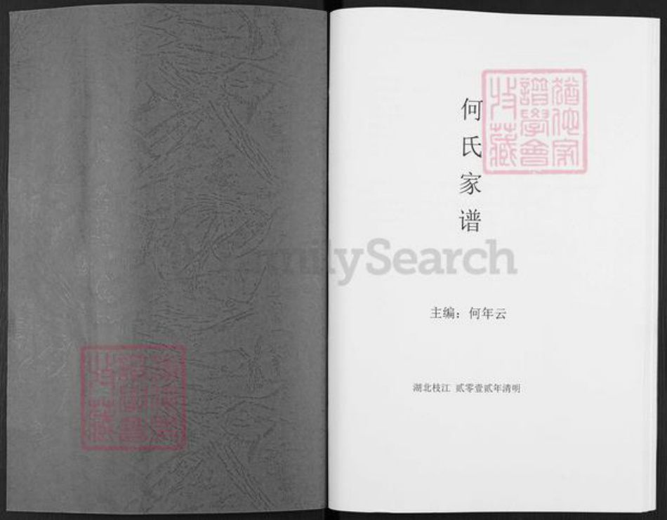 湖北省宜昌市枝江市仙女镇何氏族谱-何氏家谱.pdf电子版插图1