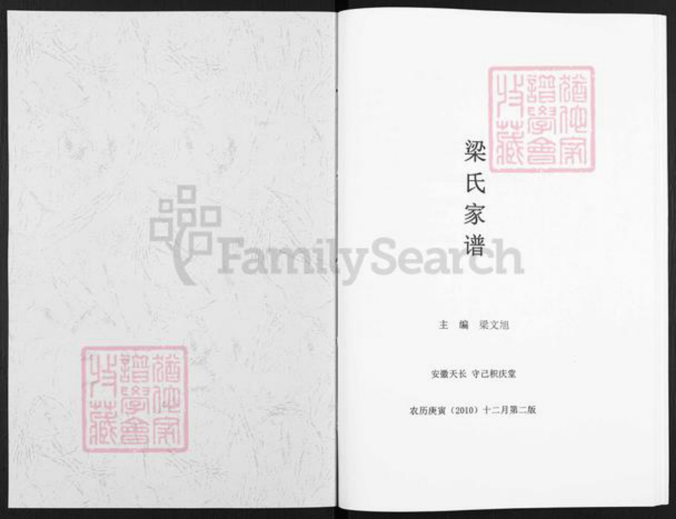 安徽省滁州市天长市梁氏族谱-梁氏家谱.pdf电子版插图1