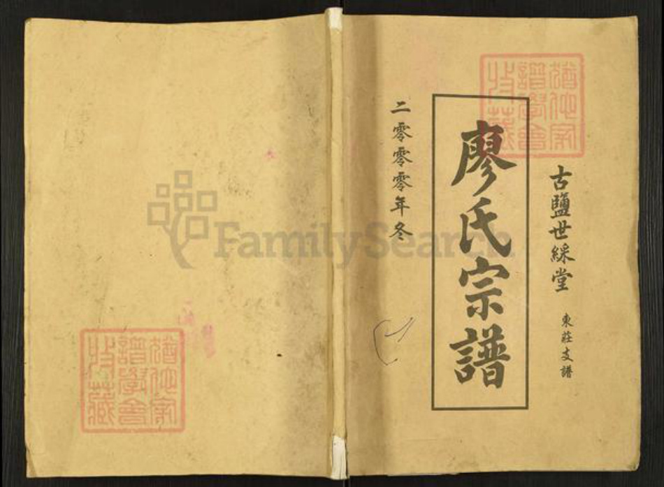 江苏省盐城市建湖县廖氏世彩堂族谱-廖氏宗谱.东庄支谱.pdf电子版