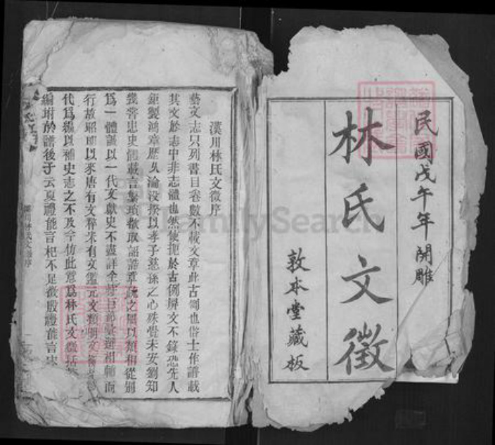湖北省孝感市汉川市林氏敦本堂族谱-林氏宗谱.pdf电子版插图1