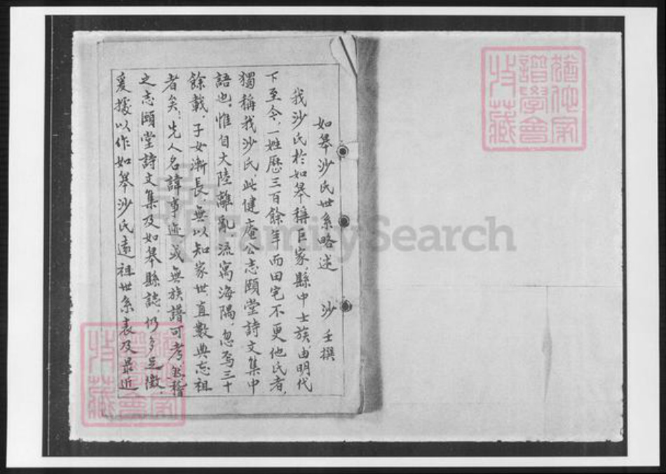 江苏省南通市如东市沙氏族谱-江苏如皋沙氏世系略述.pdf电子版