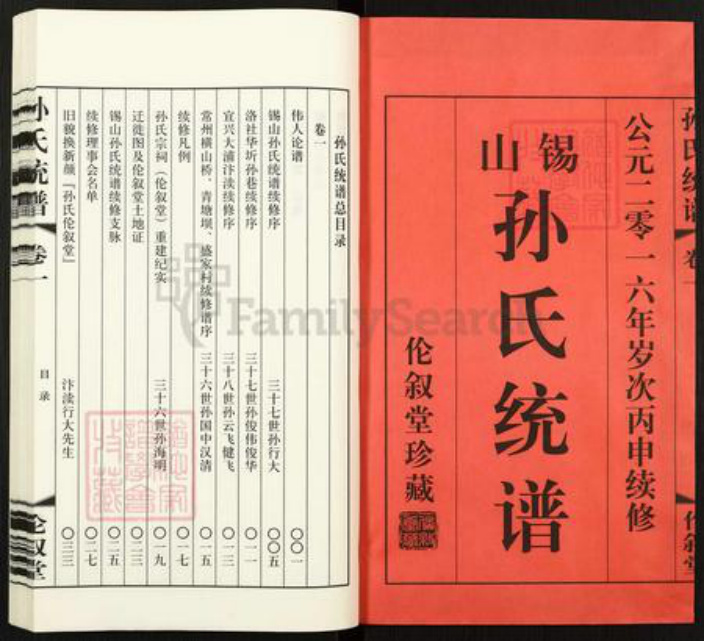 江苏省无锡市锡山区东港镇孙氏伦叙堂族谱-孙氏统谱.pdf电子版插图1
