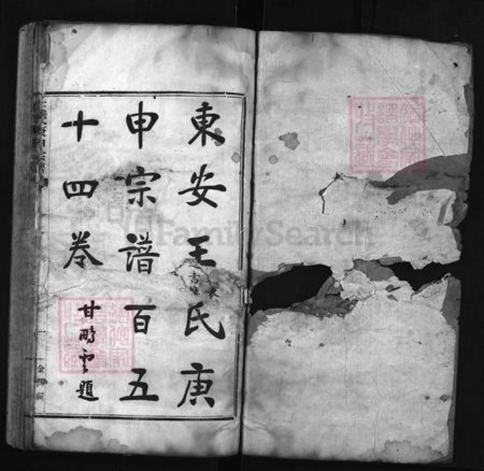 湖北省黄冈市罗田县王氏族谱-东安王氏庚申宗谱 [24卷,首1卷,世系64卷,首1卷].pdf电子版插图1