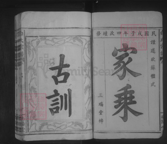 湖北省黄石市大冶市金牛镇白氏南阳堂族谱-白氏宗谱.pdf电子版插图1