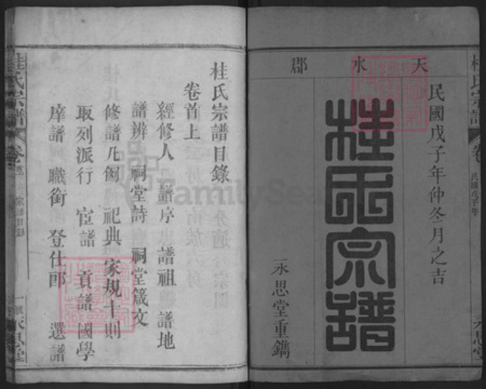 湖北省黄冈市武穴市花桥镇桂氏永思堂族谱-桂氏宗谱.pdf电子版插图1