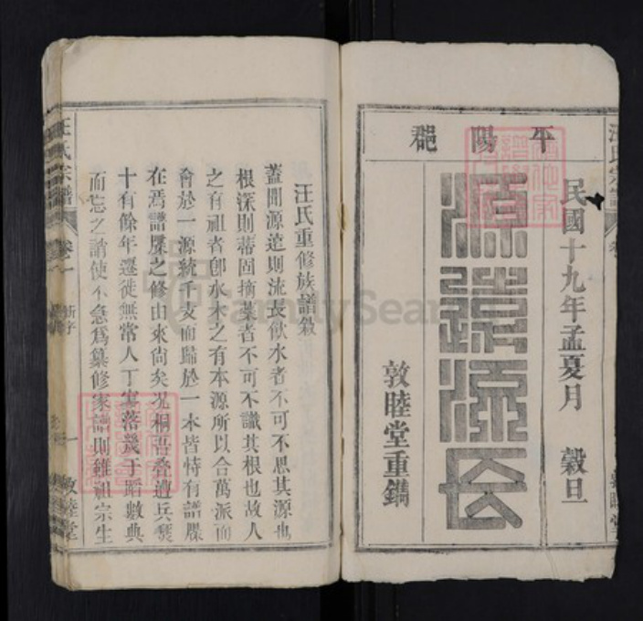 安徽省安庆市桐城市汪氏敦睦堂族谱-皖桐汪氏宗谱.pdf电子版插图1