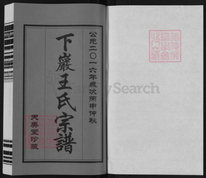 江苏省常州市武进县前黄镇王氏天美堂族谱-下严王氏宗谱.pdf电子版插图1