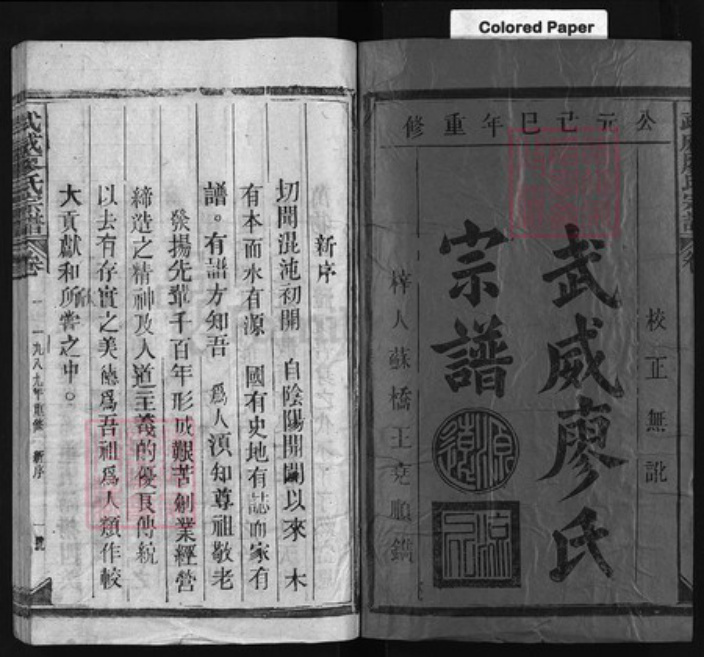 浙江省丽水市松阳县福建省三明市将乐县福建省泉州市安溪县江西省上饶市廖氏族谱-武威廖氏宗谱 [24卷].pdf电子版插图1