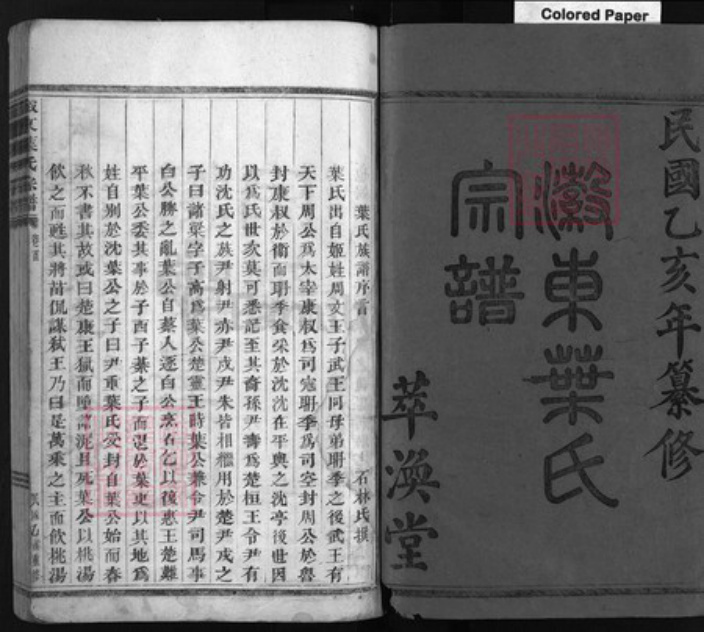 浙江省叶氏族谱-瀫东叶氏宗谱 [28卷,首2卷,末1卷].pdf电子版插图1