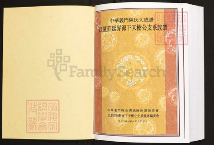 湖北省咸宁市陈氏族谱-中华义门陈氏大成谱江夏庄延升派下天树公支系族谱.pdf电子版插图1