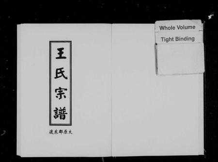 浙江王氏族谱-太原东渡王氏宗谱.pdf电子版插图1