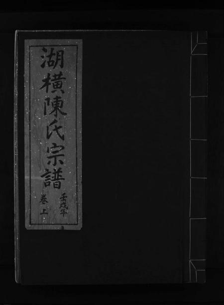 浙江陈氏族谱-湖横陈氏宗谱 [上下卷].pdf电子版插图1