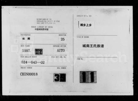 湖南王氏族谱-上湘城南王氏族谱 [残卷].pdf电子版插图