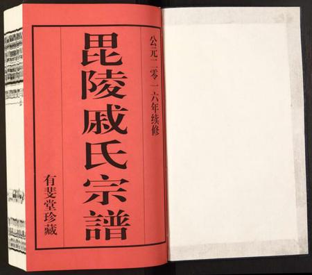 江苏戚氏族谱-毗陵·戚氏宗谱.pdf电子版插图1