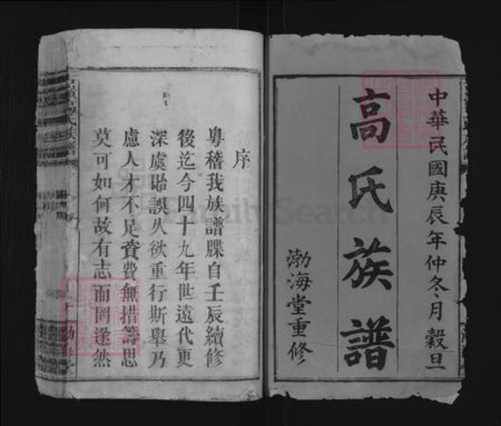 江西省宜春市万载县潭端口镇古氏渤海堂族谱-古岭高氏族谱.pdf电子版插图1