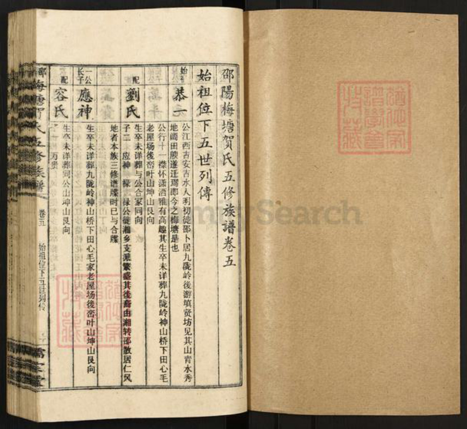 湖南省邵阳市隆回县岩口镇贺氏儒宗堂族谱-邵阳梅塘贺氏五修族谱.pdf电子版插图1