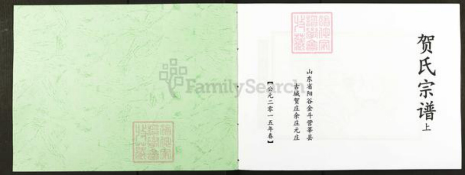 山东省聊城市阳谷县贺氏族谱-贺氏宗谱.pdf电子版插图1
