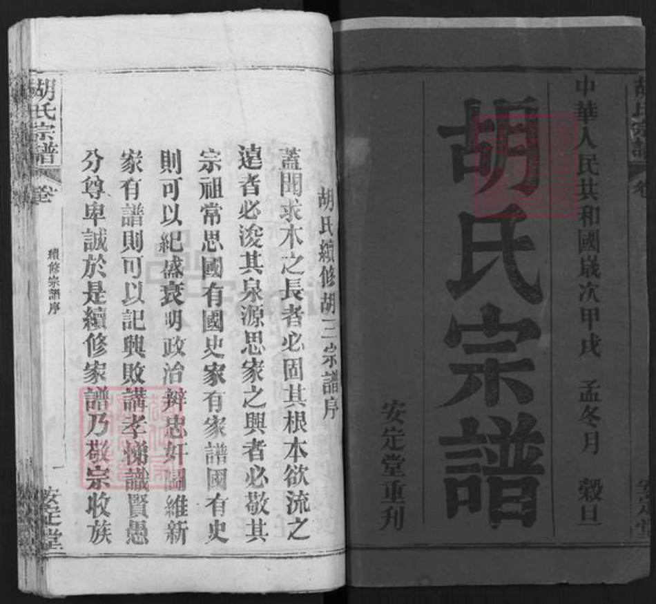 湖北省武汉市新洲区胡氏安定堂族谱-胡氏宗谱.pdf电子版插图1