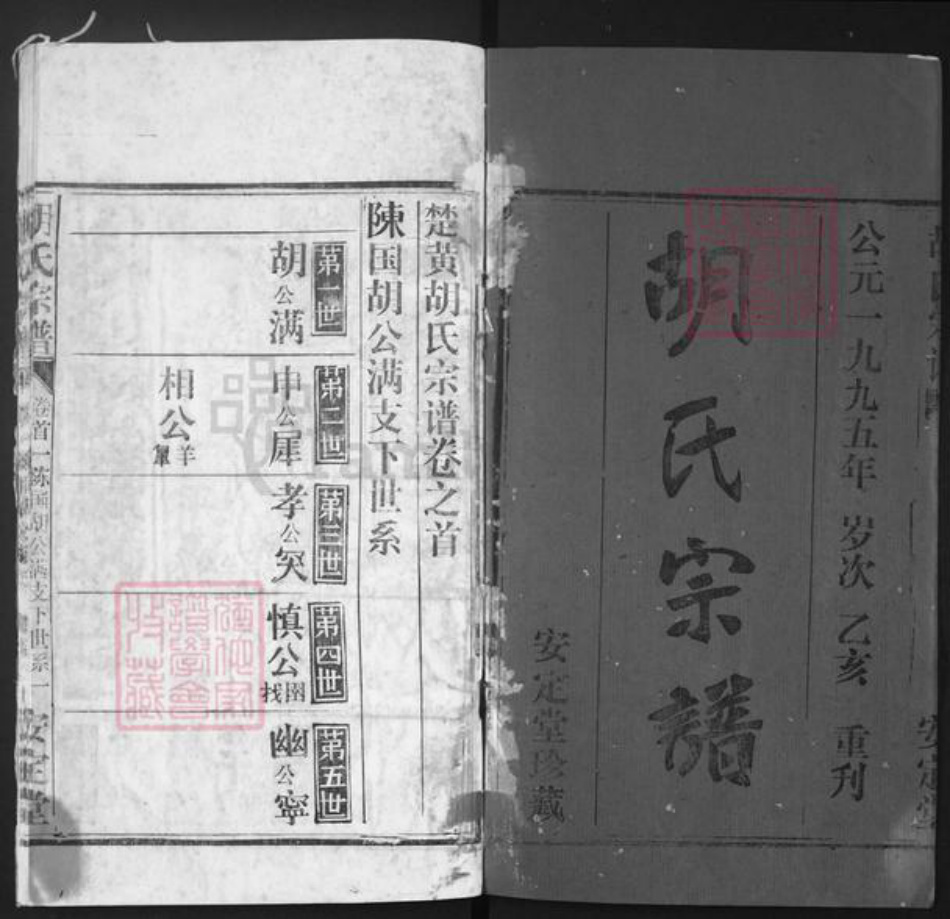 湖北省黄冈市红安县胡氏安定堂族谱-胡氏宗谱.pdf电子版插图1