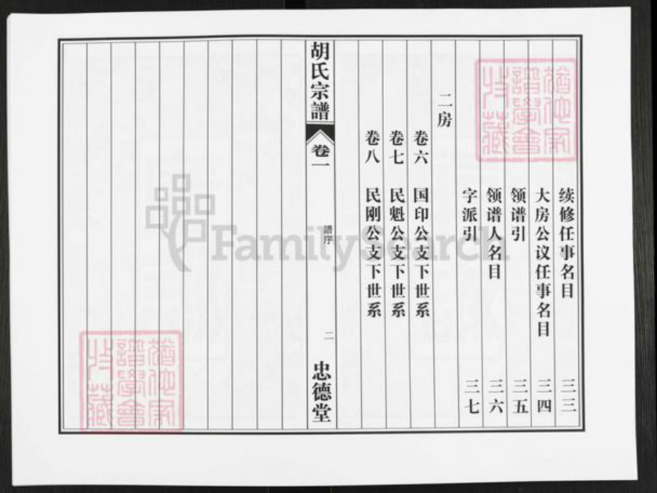 安徽省合肥市肥西县三河镇胡氏忠德堂族谱-胡氏宗谱.pdf电子版插图1