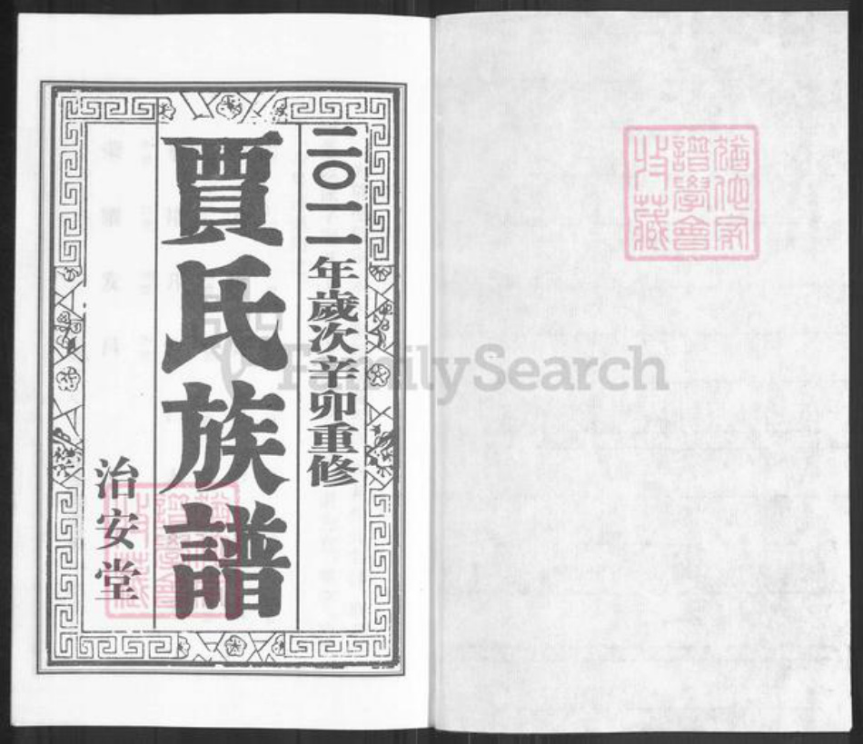 江苏省泰州市泰兴市贾氏治安堂族谱-贾氏族谱.pdf电子版插图1