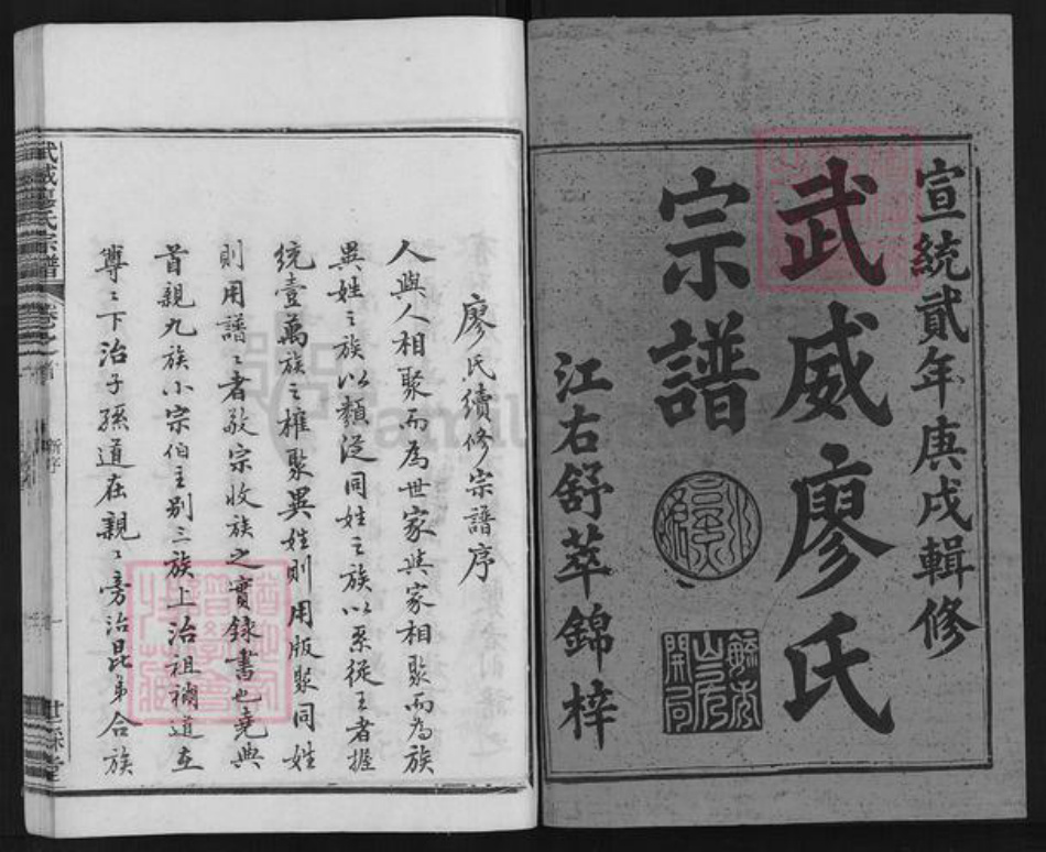 浙江省衢州开化县廖氏世彩堂族谱-武威廖氏宗谱.pdf电子版插图1