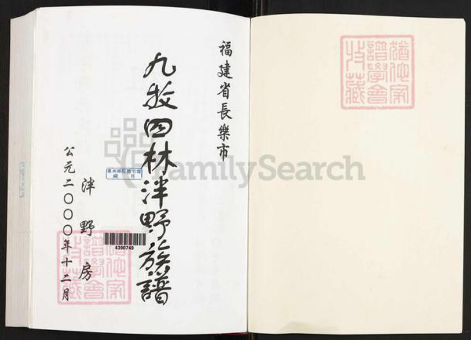 福建省福州市长乐区林氏族谱-九牧四林泮野族谱.pdf电子版插图1