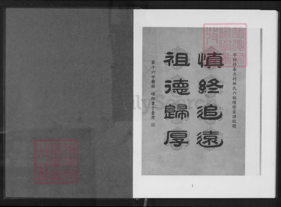 重庆市南岸区林氏族谱-六桃续修新家谱.杏村林氏石境第十世祖后裔.pdf电子版插图1