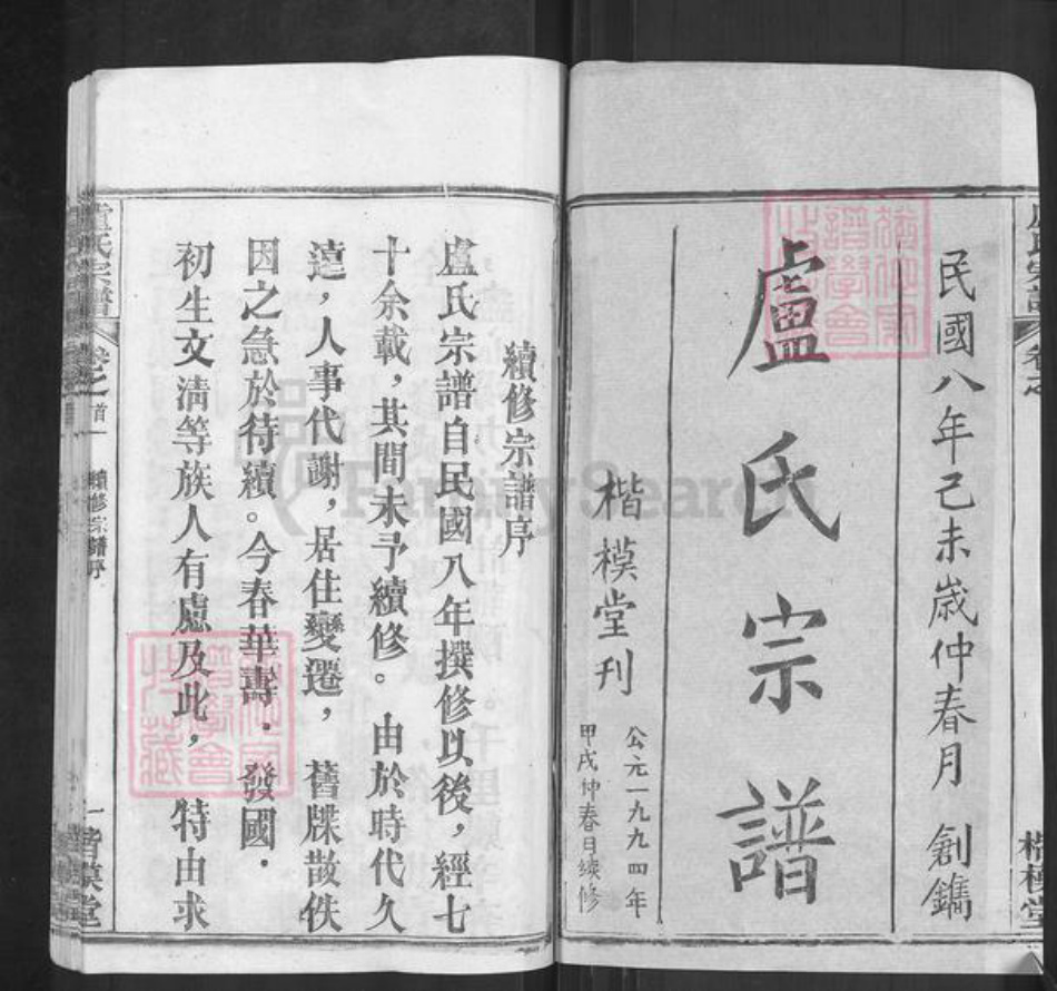 湖北省武汉市新洲区卢氏楷模堂族谱-卢氏宗谱.pdf电子版插图1