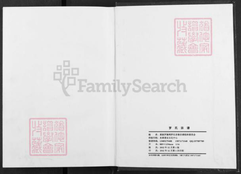 湖北省武汉市黄陂区黄陂罗氏豫章堂族谱-罗氏宗谱.pdf电子版插图1