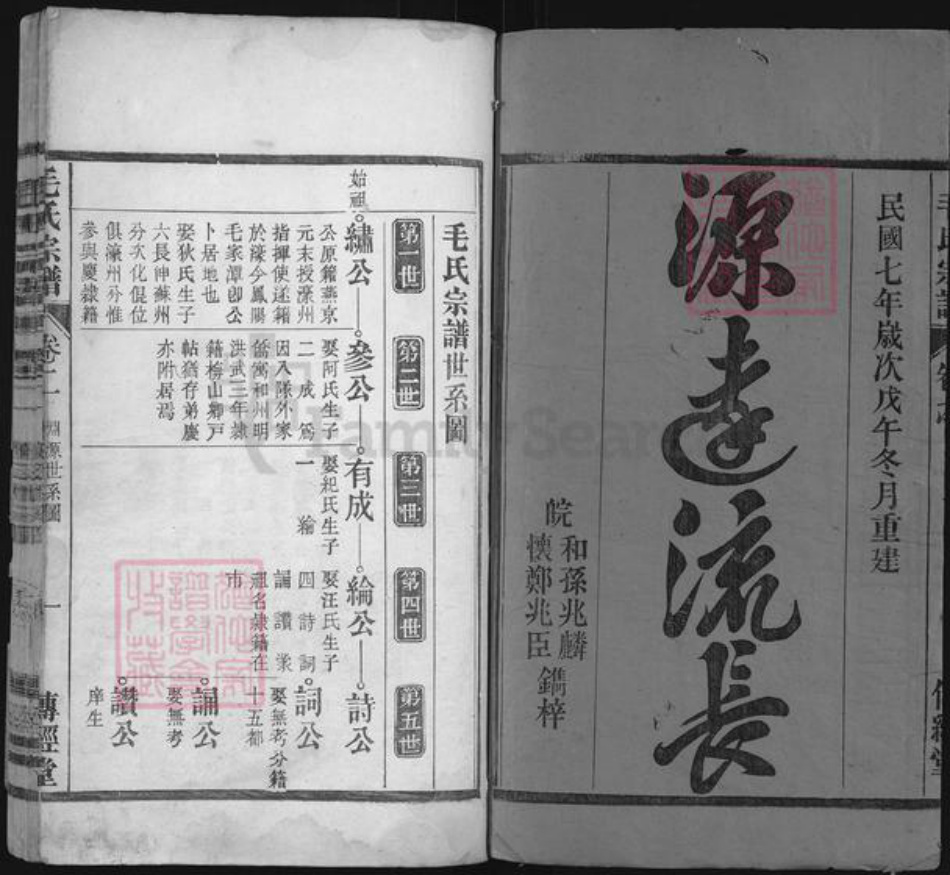 安徽省滁州市凤阳县毛氏傅经堂族谱-环峰毛氏宗谱.pdf电子版插图1
