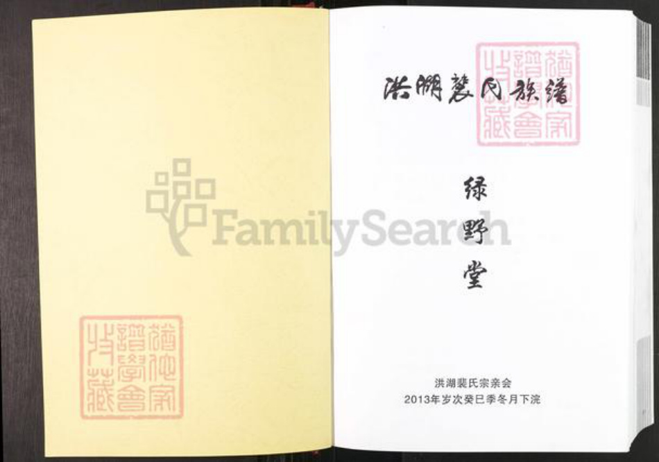 湖北省荆州市洪湖市万全镇裴氏绿野堂族谱-洪湖裴氏族谱.pdf电子版插图1
