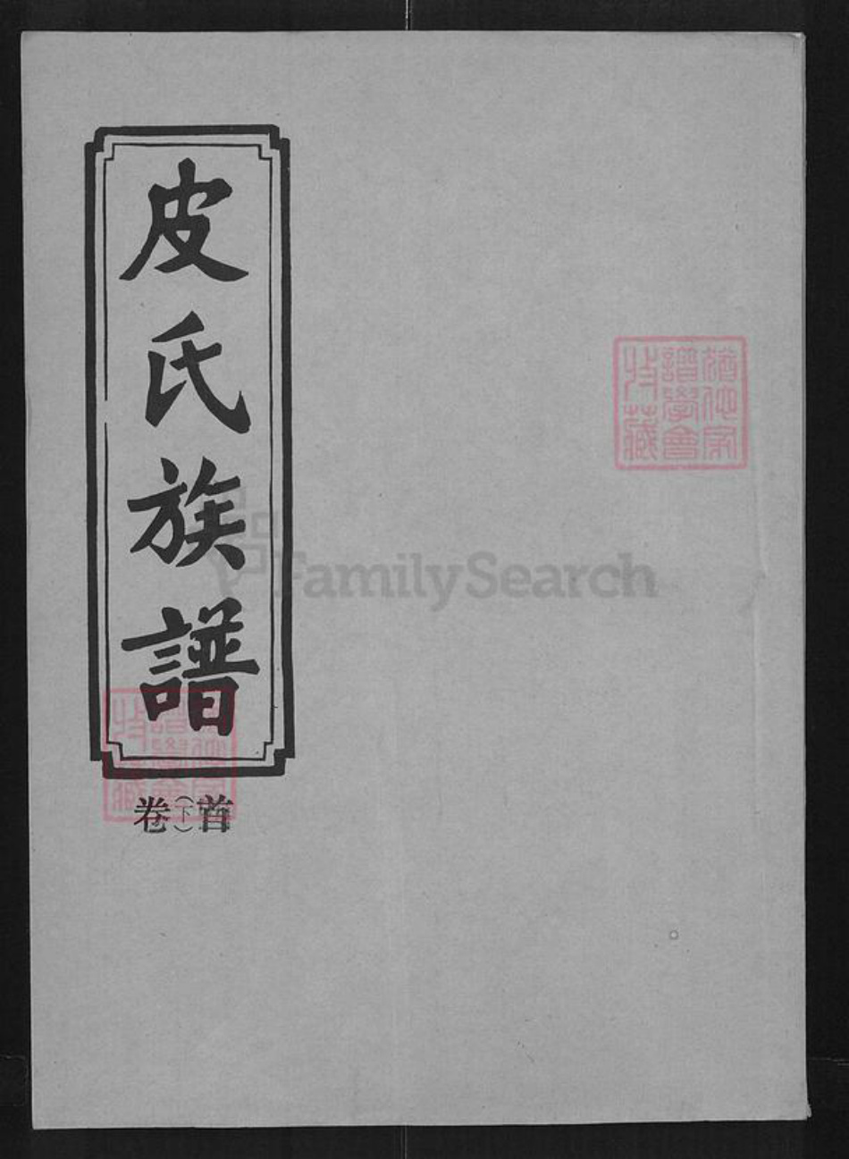 湖北省荆州市江陵县皮氏天水堂族谱-皮氏族谱.pdf电子版