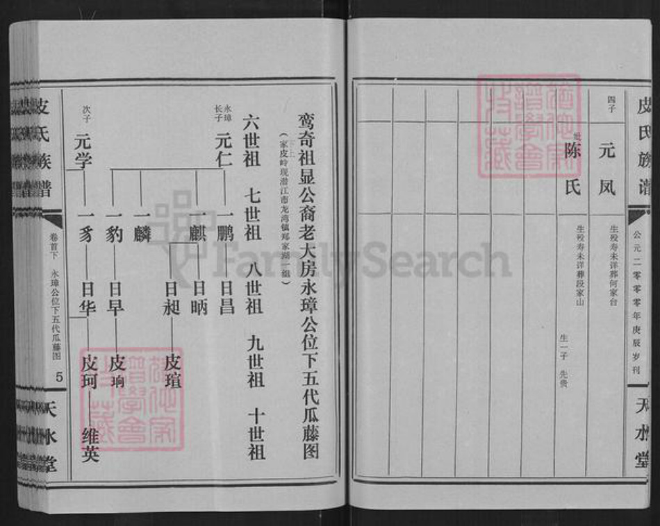 湖北省荆州市江陵县皮氏天水堂族谱-皮氏族谱.pdf电子版插图5