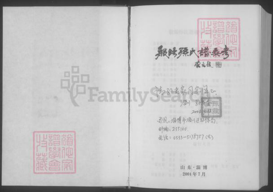 山东省淄博市孙氏族谱-般阳颜山孙氏谱乘考 [不分卷].pdf电子版插图1