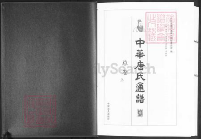 甘肃省白银靖远唐氏族谱-中华唐氏通谱.pdf电子版插图1