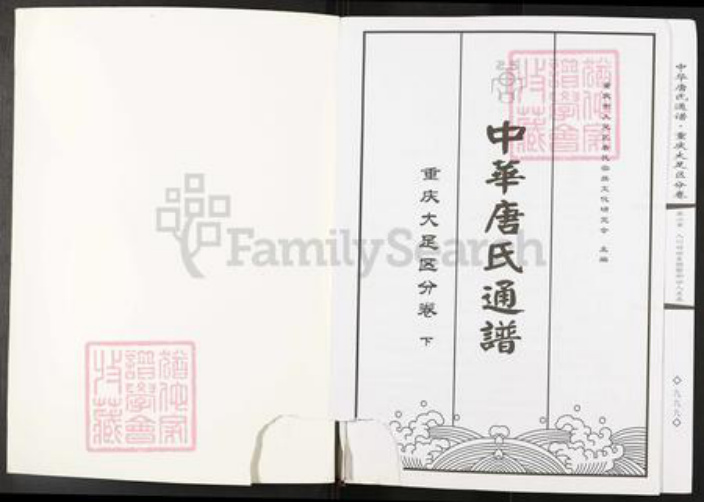 重庆市大足区唐氏族谱-中华唐氏通谱.重庆大足区分卷.pdf电子版插图1