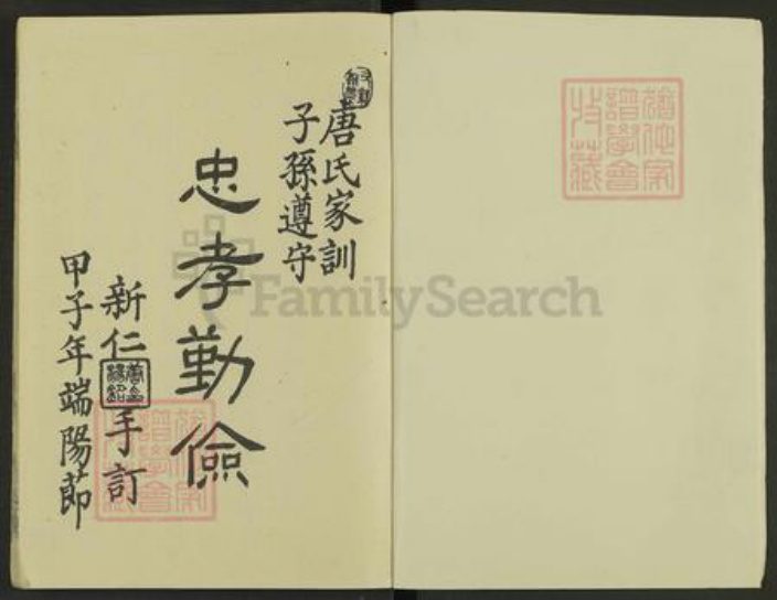 湖北省黄冈市麻城市南湖街道唐氏族谱-唐氏宗谱.pdf电子版插图1