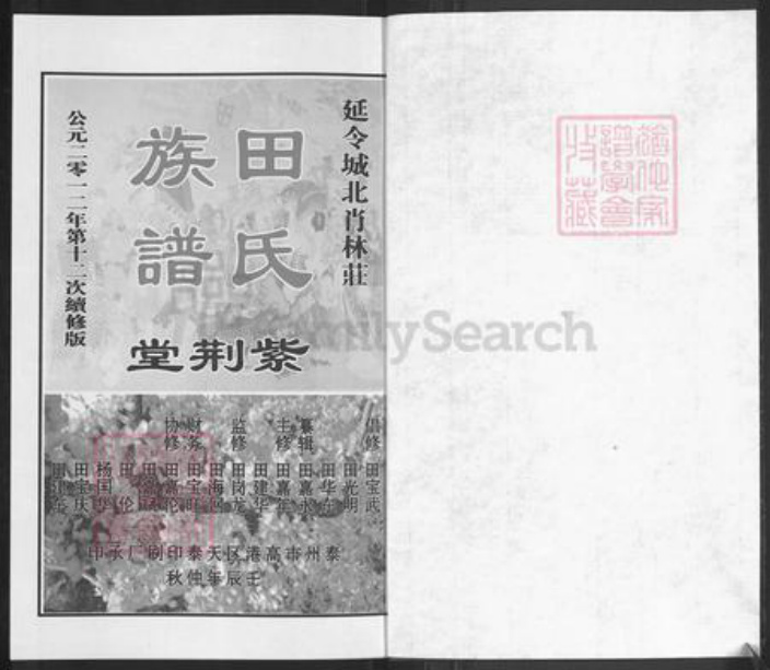 江苏省泰州市泰兴市田氏紫荆堂族谱-田氏族谱.pdf电子版插图1