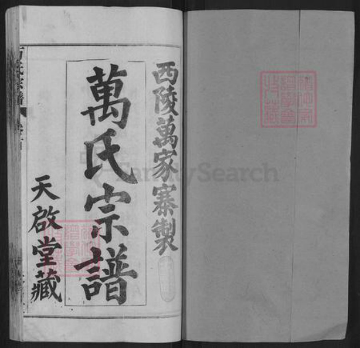 湖北省武汉市黄陂区万氏天启堂族谱-万氏宗谱.pdf电子版插图1