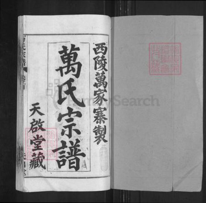 湖北省武汉市黄陂区万氏天启堂族谱-万氏宗谱.pdf电子版插图1