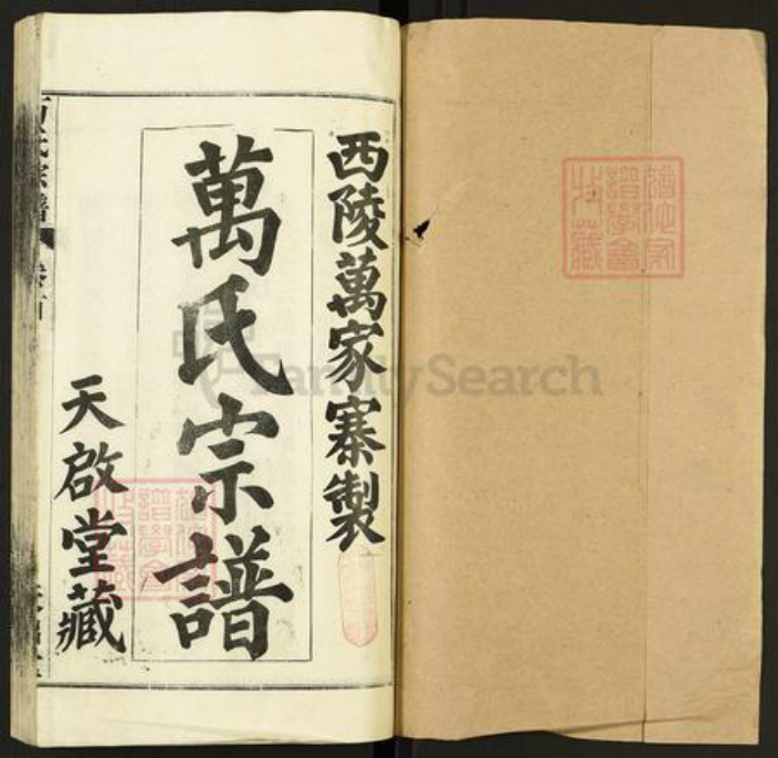 湖北省武汉市黄陂区黄陂万氏天启堂族谱-万氏家谱.pdf电子版插图1